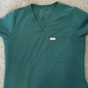 Figs Catarina scrub top, forest green, size XXS